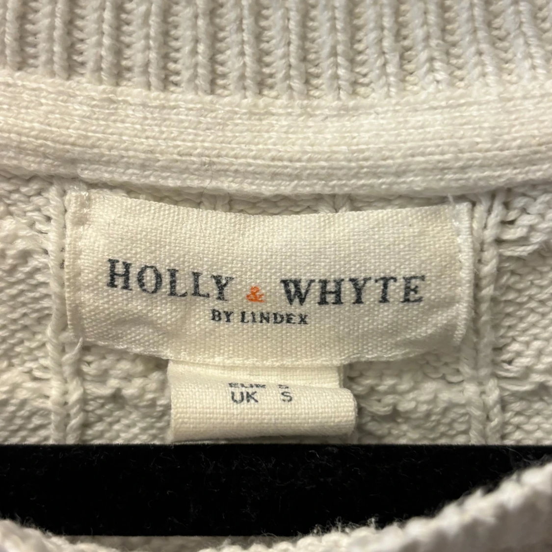 Vit kabelstickad tröja - 3