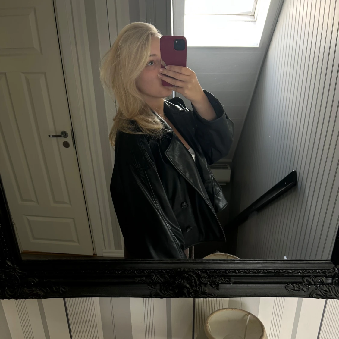 Svart skinnjacka H&M - 1