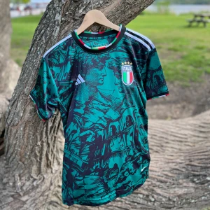 Italien ”Heritage” Adidas - "ITALY HERITAGE" blandar fotbolls elegans med storheten i det antika Rom. En koncepttröja inspirerad av klassiska romerska statyer och tidlöst konstnärskap. Vackra motiv hyllar Italiens rika kulturella och sportiga historia.