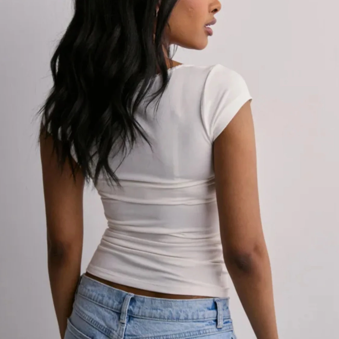 Vit kortärmad topp - 1