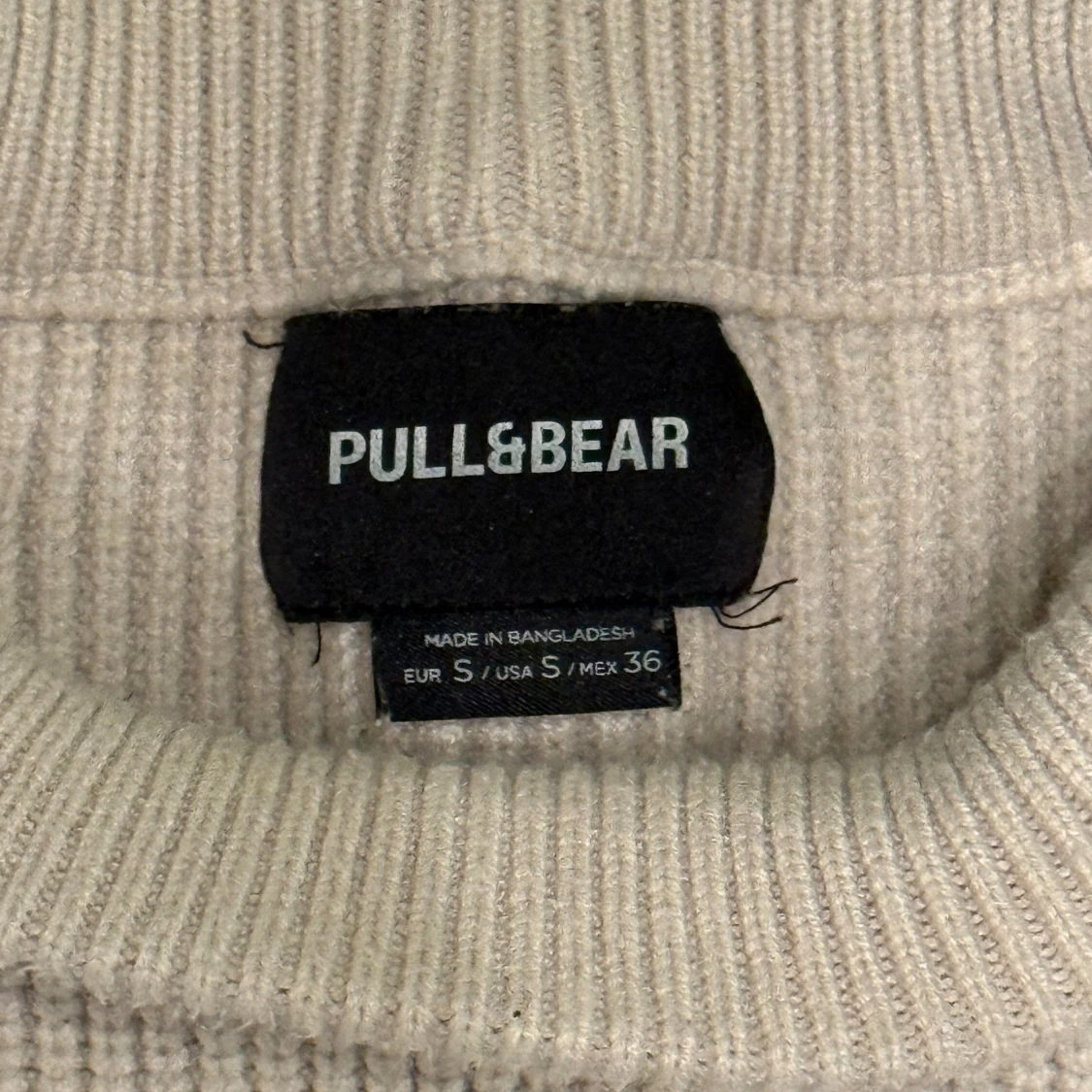 Vit ribbstickad tröja Pull&Bear S - 3