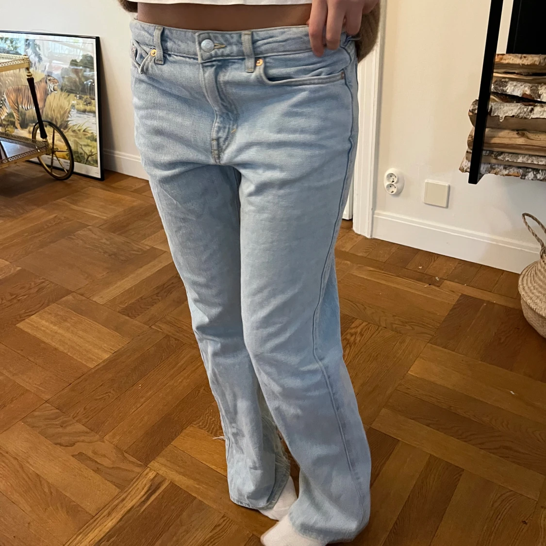 Ljusblå bootcut jeans  - 1