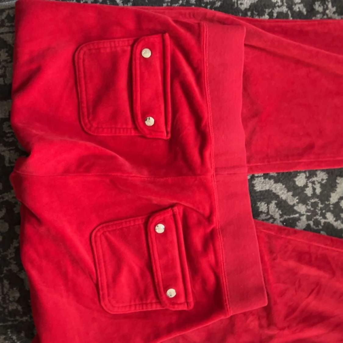 Juicy Couture röd velour hoodie - 3