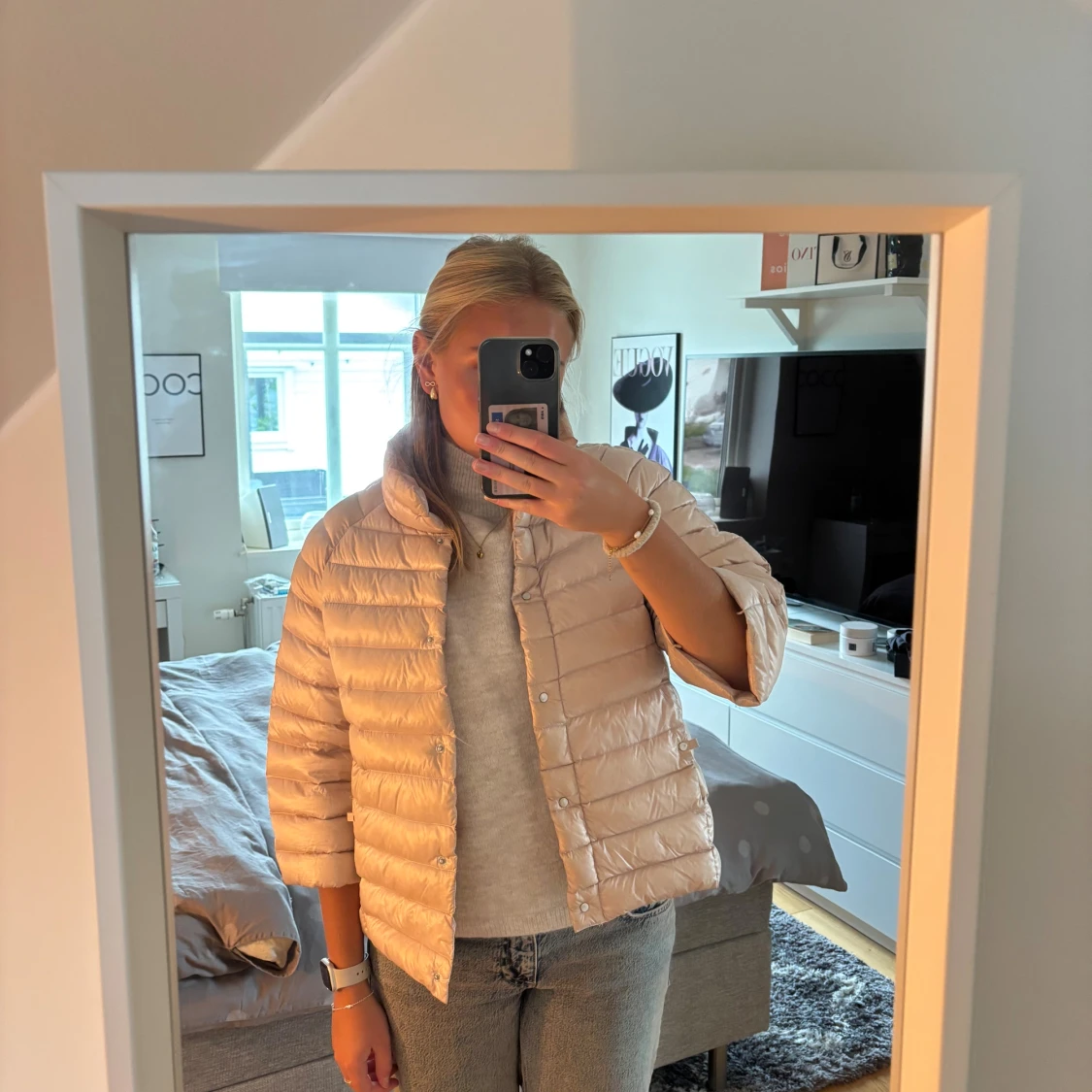 Beige pufferjacka från Mango - 1