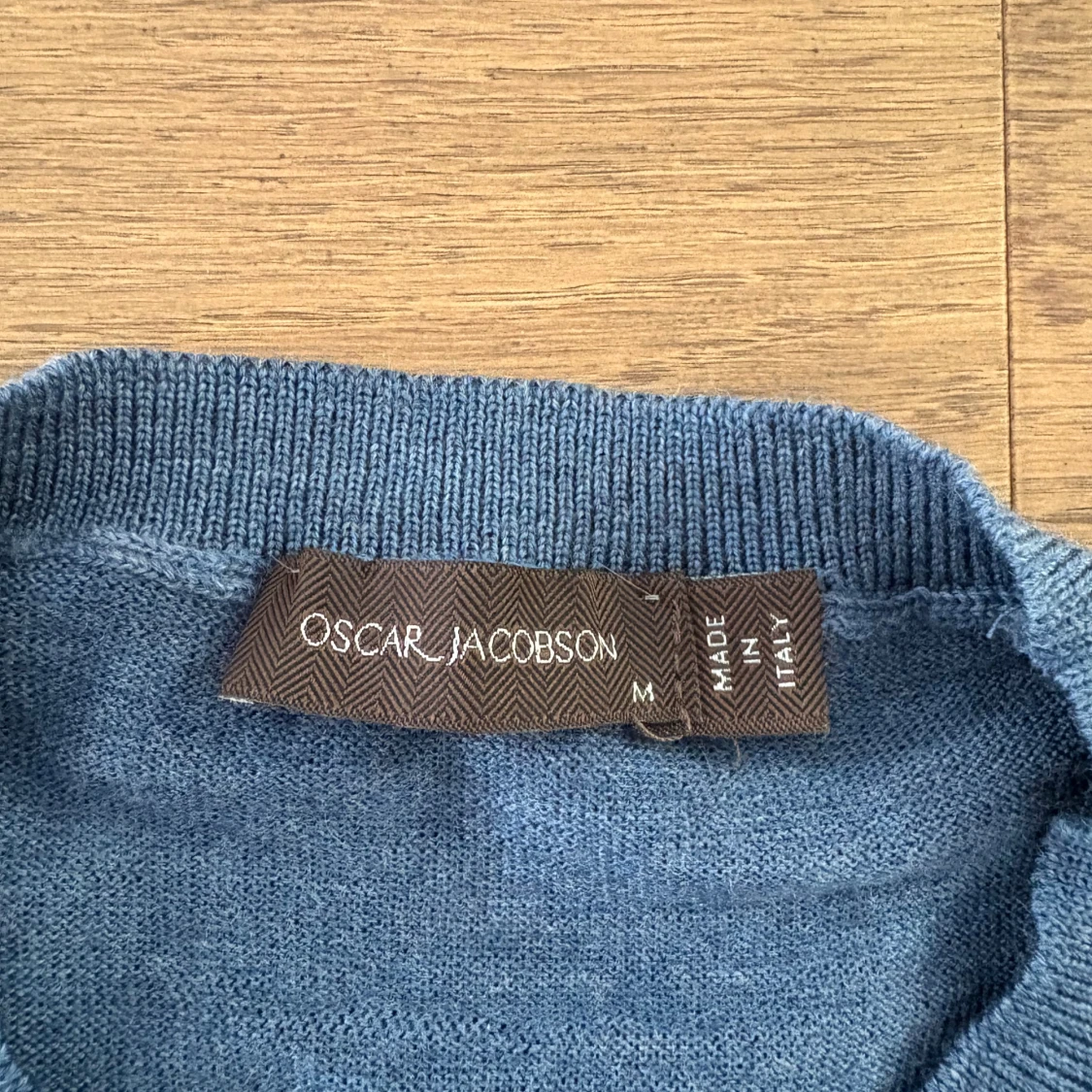 Blå merinoulltröja Oscar Jacobson M - 1