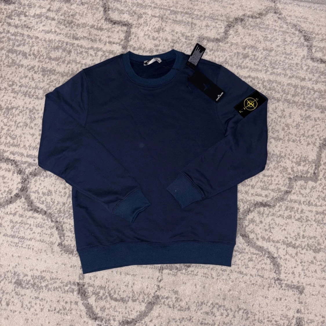 Marinblå Stone Island sweatshirt S