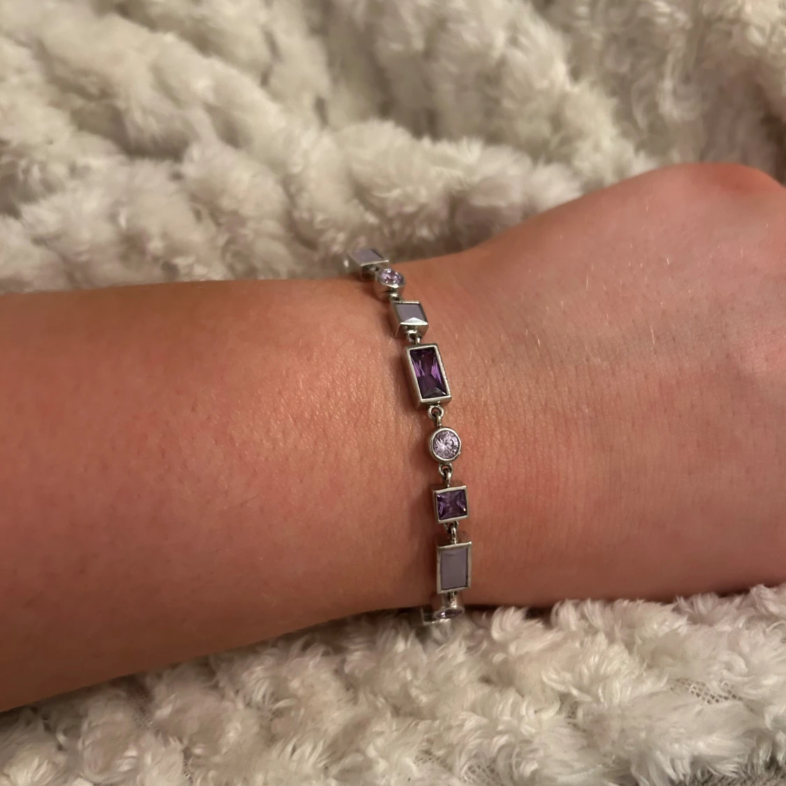 Äkta silver och kristall armband - 1