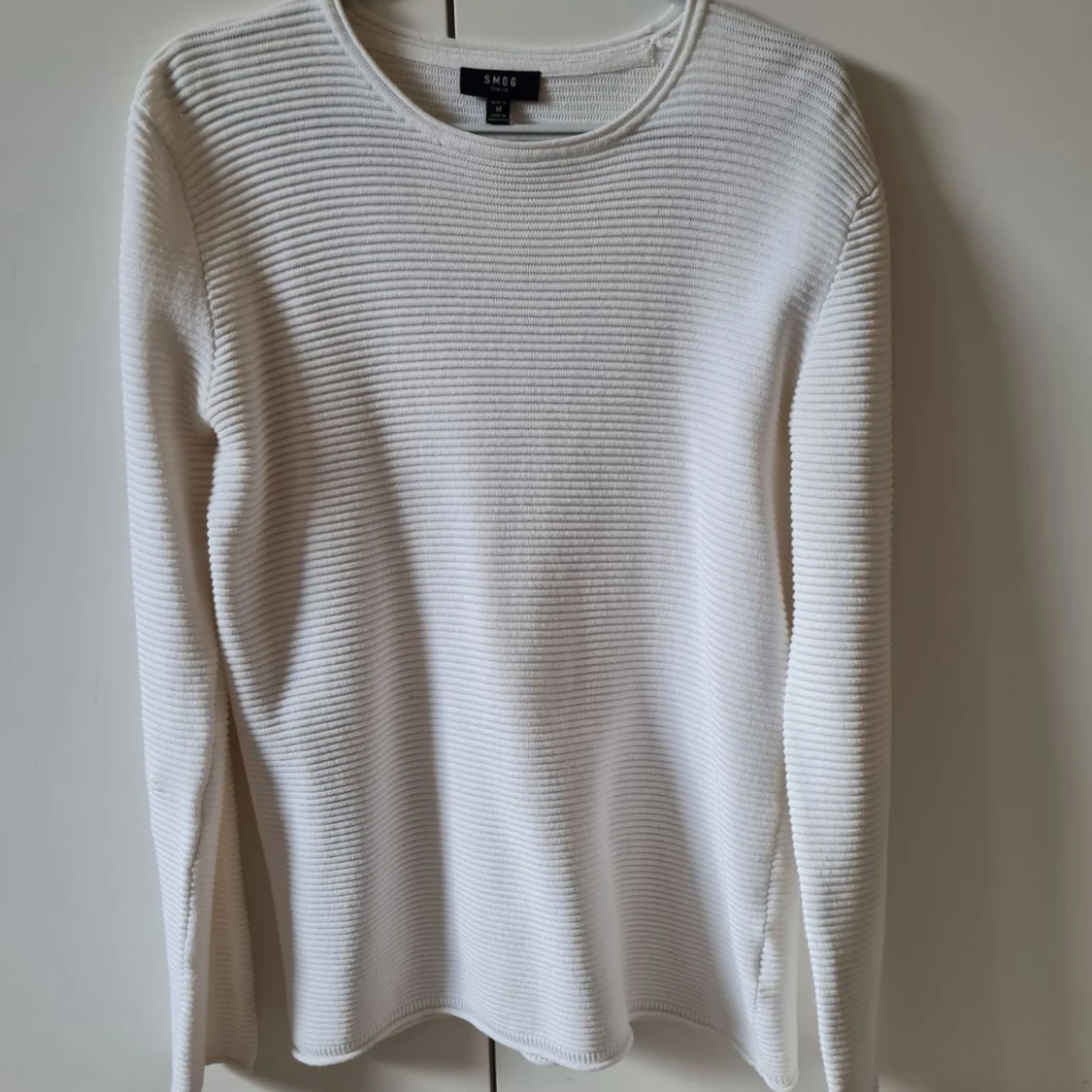 Vit ribbad tröja från SMOG (New Yorker) strl M