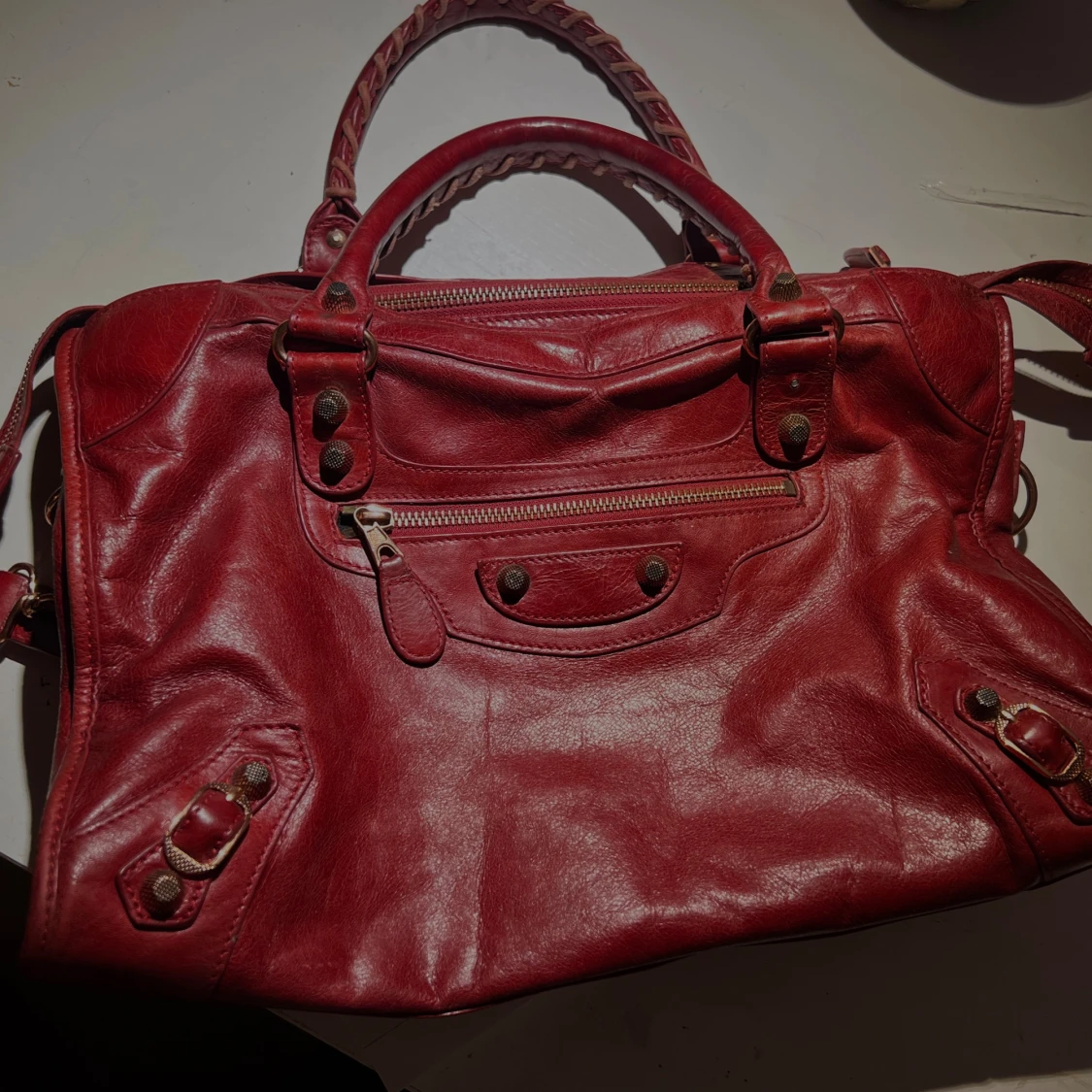 Röd Balenciaga City handväska i skinn - 2