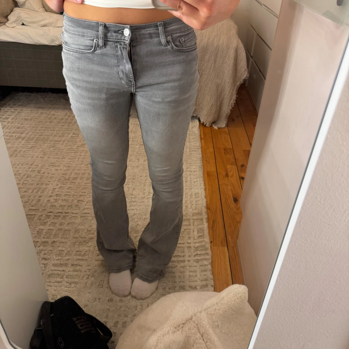 Grå bootcut jeans - 1