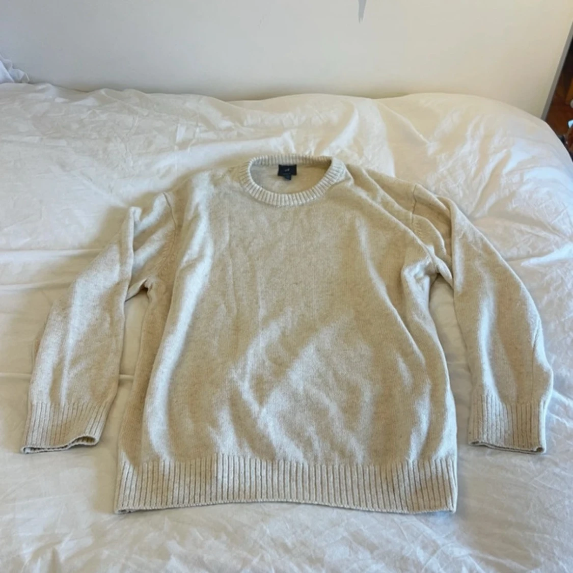 stickad h&m beige tröja