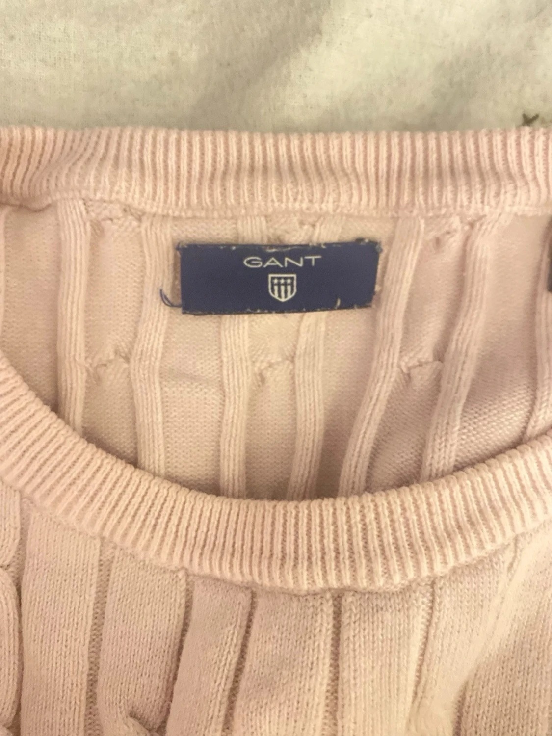 Ljusrosa kabelstickad tröja Gant - 2