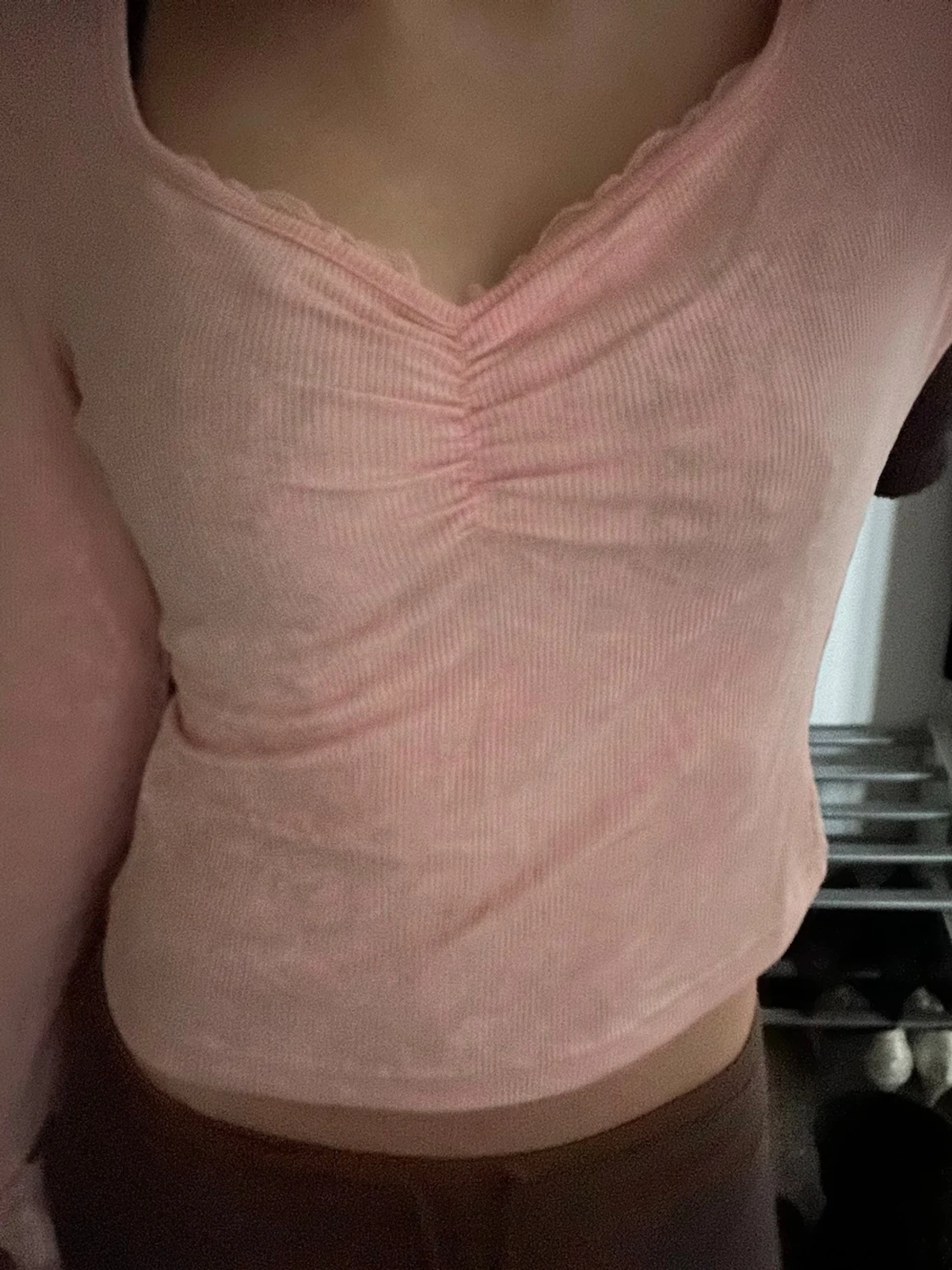 Ljusrosa långärmad topp