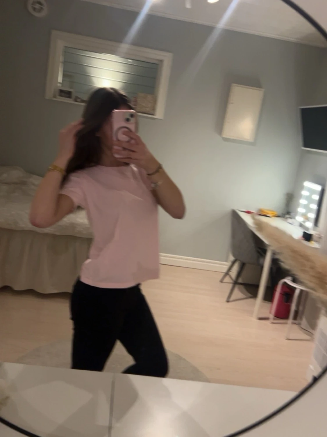 Ljusrosa basic t-shirt - 1