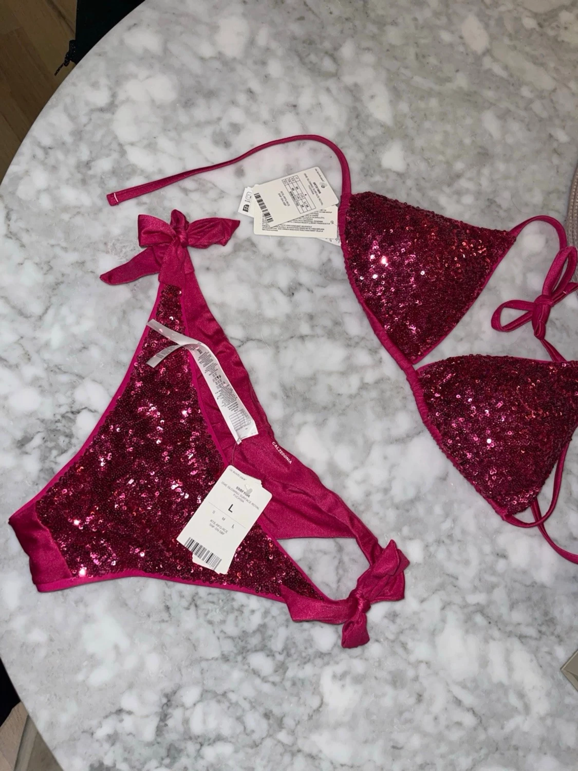 Rosa bikini från Calzedonia med paljetter - 5