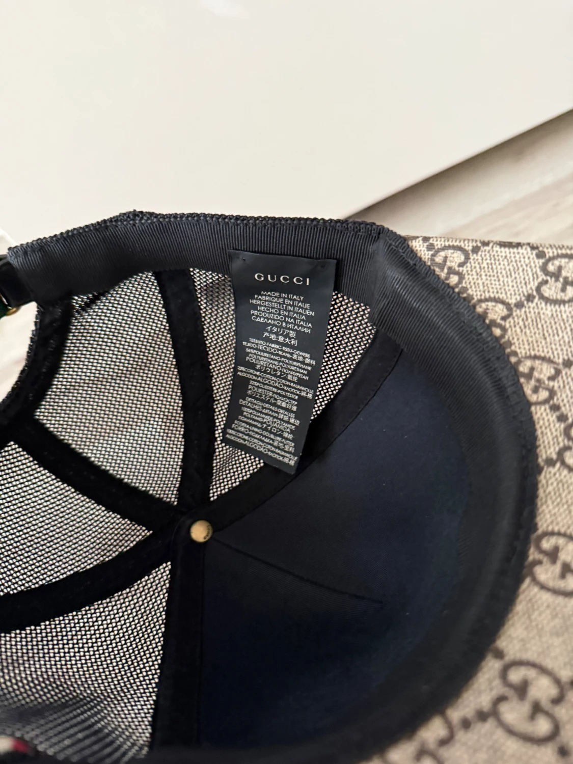 Gucci beige keps med tigertryck - 4