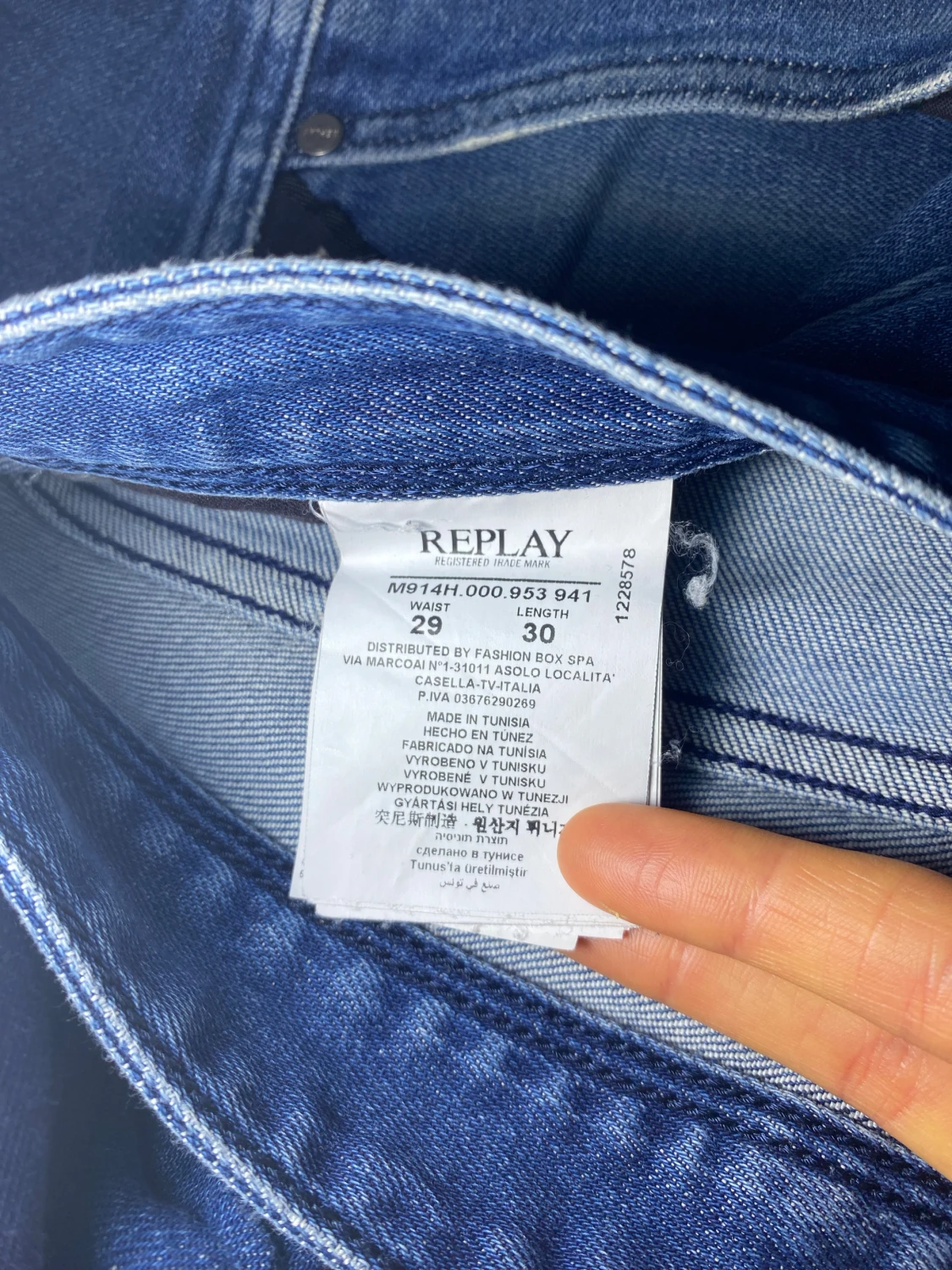 Blåa Replay Anbass jeans - 4