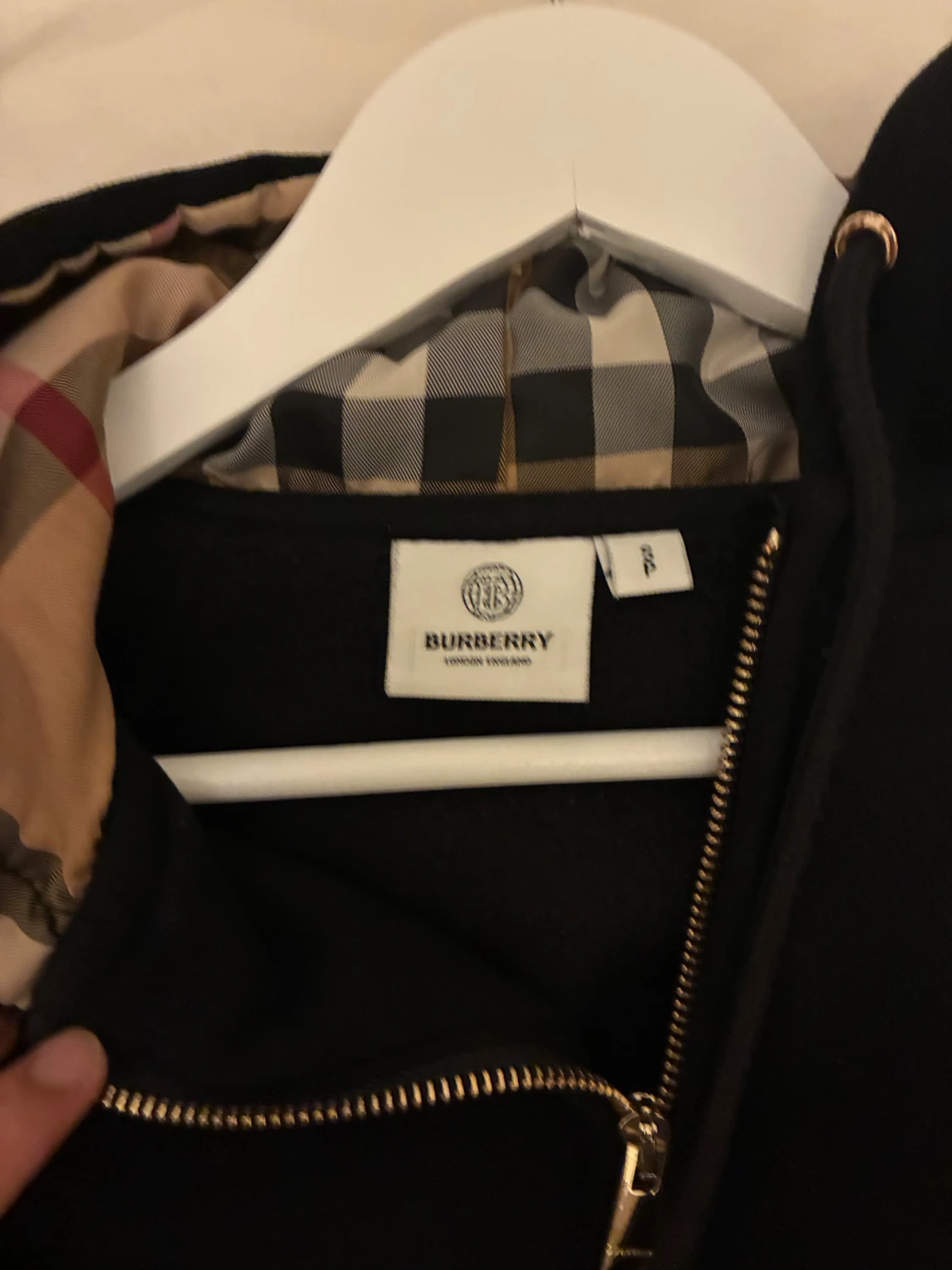 Svart Burberry hoodie med dragkedja - 2