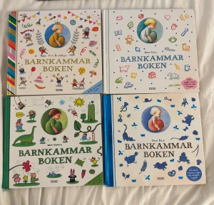 4st Barnkammarboken - Fyra färgglada Barnkammarböcker fyllda med rim, ramsor och sånger. Perfekta för mysiga lässtunder och sång tillsammans! Passar både yngre och äldre barn, och varje bok har unika illustrationer och teman. 100kr/styck