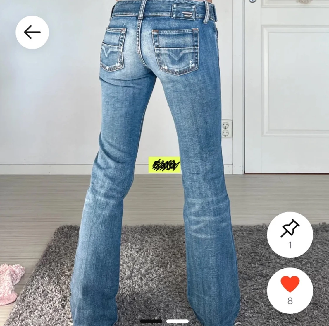 Diesel blå bootcut jeans låg midja - 1