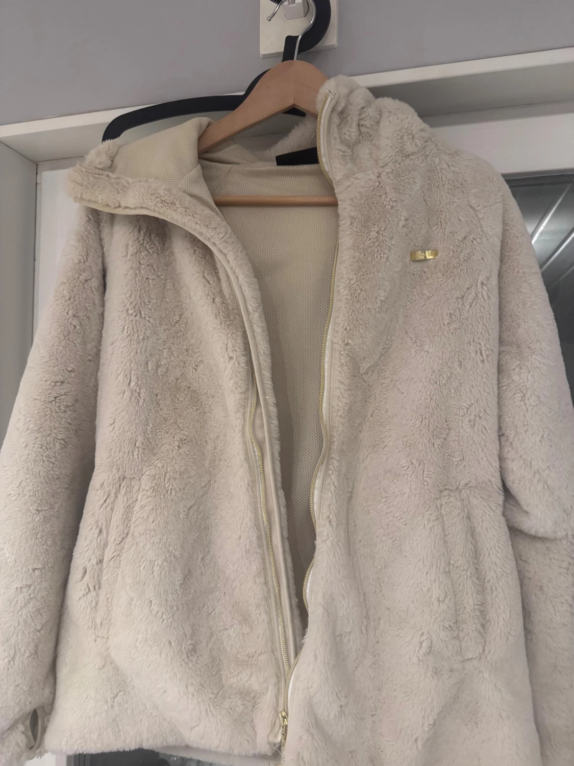 Beige teddyjacka  - 3