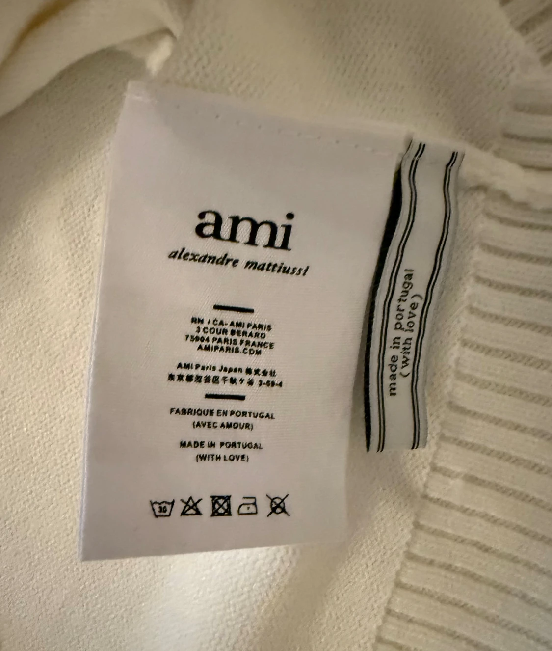 Vit stickad tröja från Ami Paris - 3