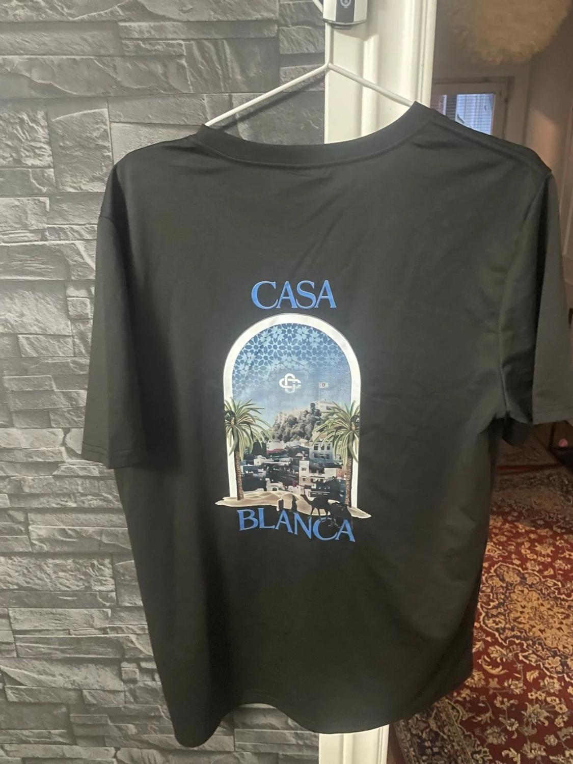 Svart Casa Blanca t-shirt med tryck - 1