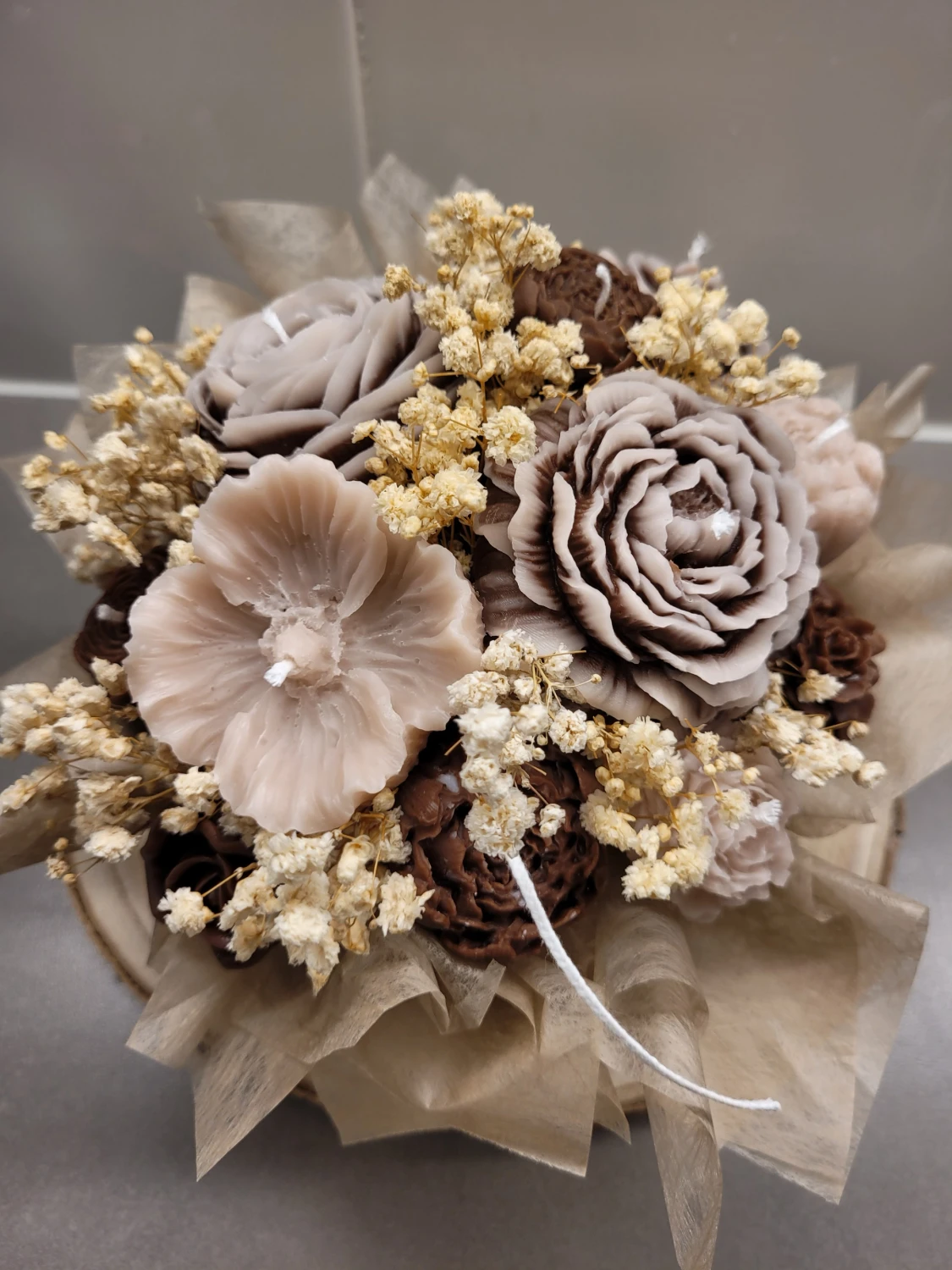 Blommigt ljusbukett  - 2