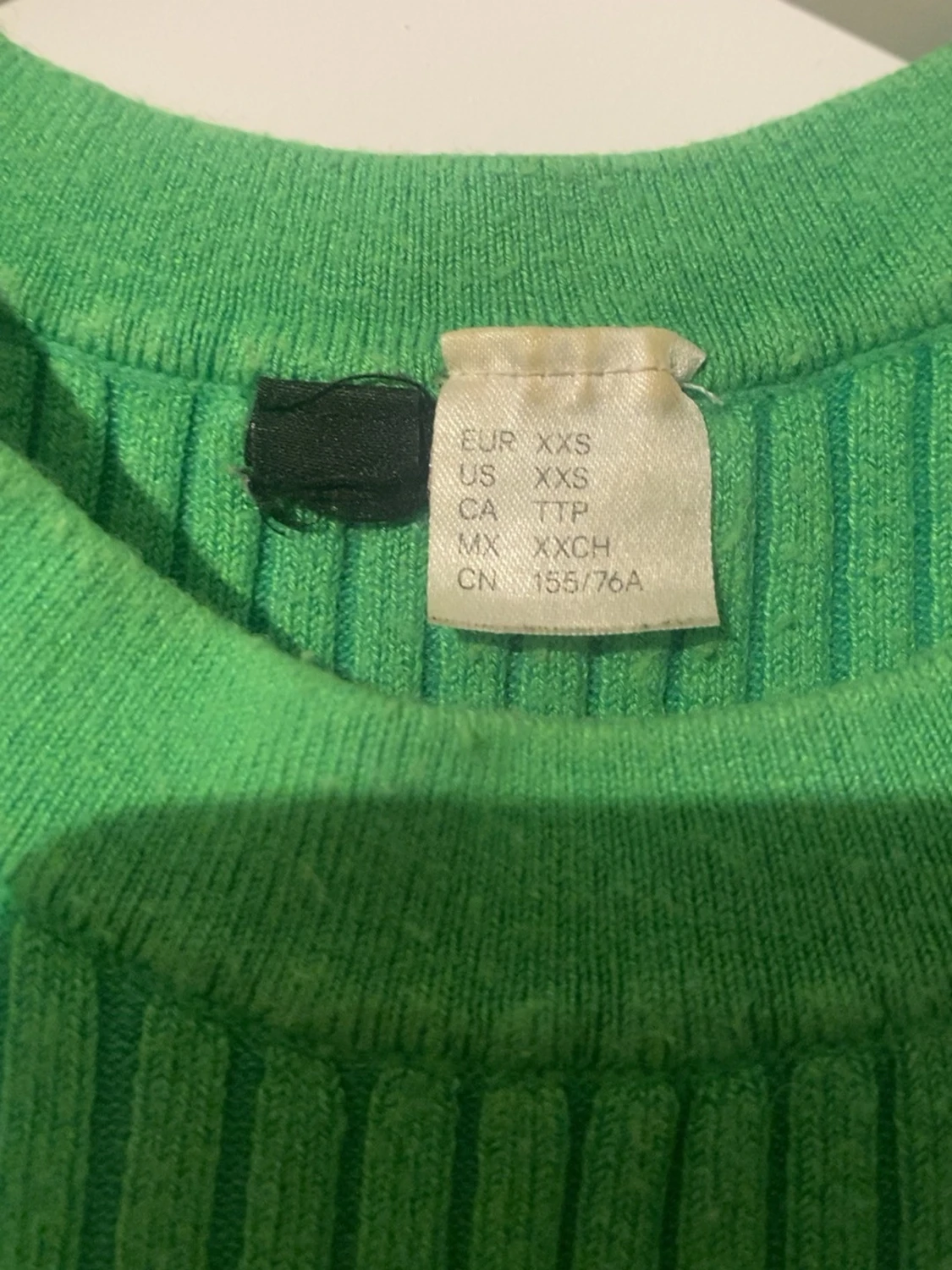 Grön ribbad linnetopp XXS - 1