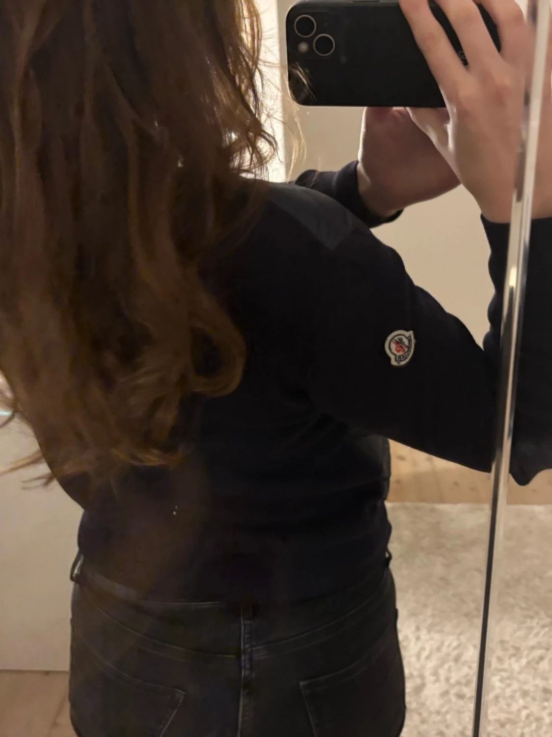 Mörkblå quiltad cardigan jacka Moncler - 2