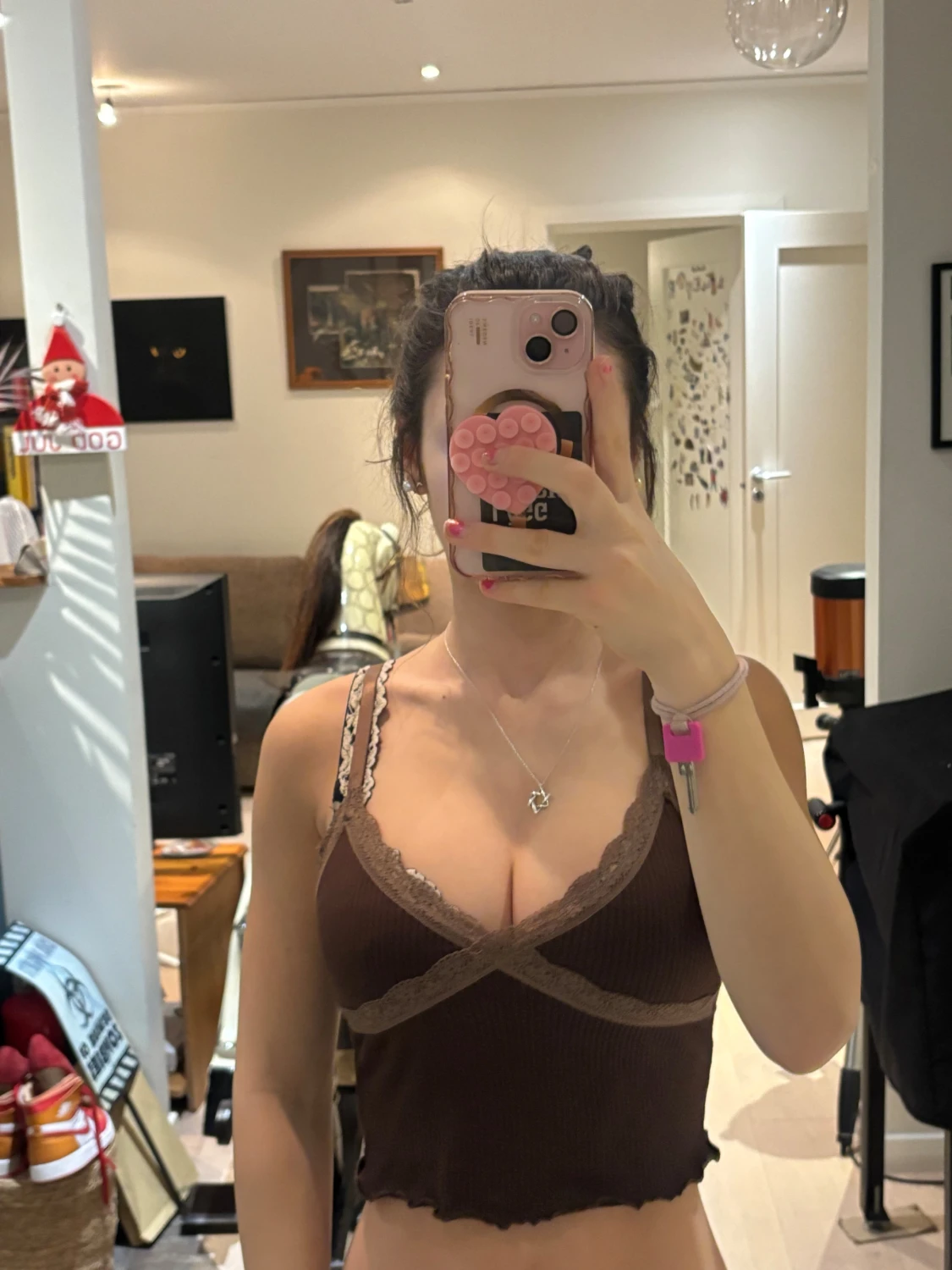 Brun croppad linnetopp från H&M Divided