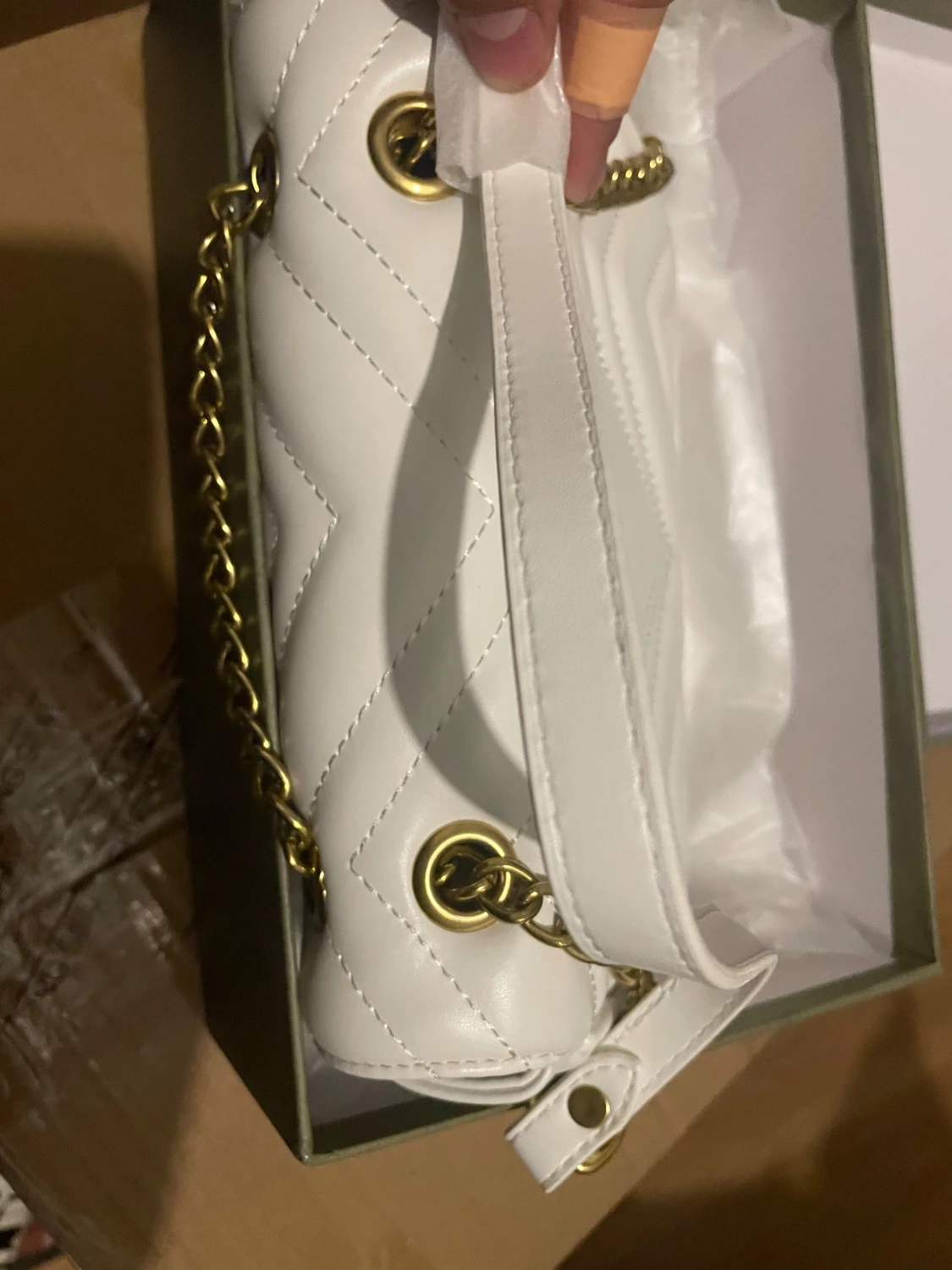 Vit quiltad axelväska från Gucci - 4