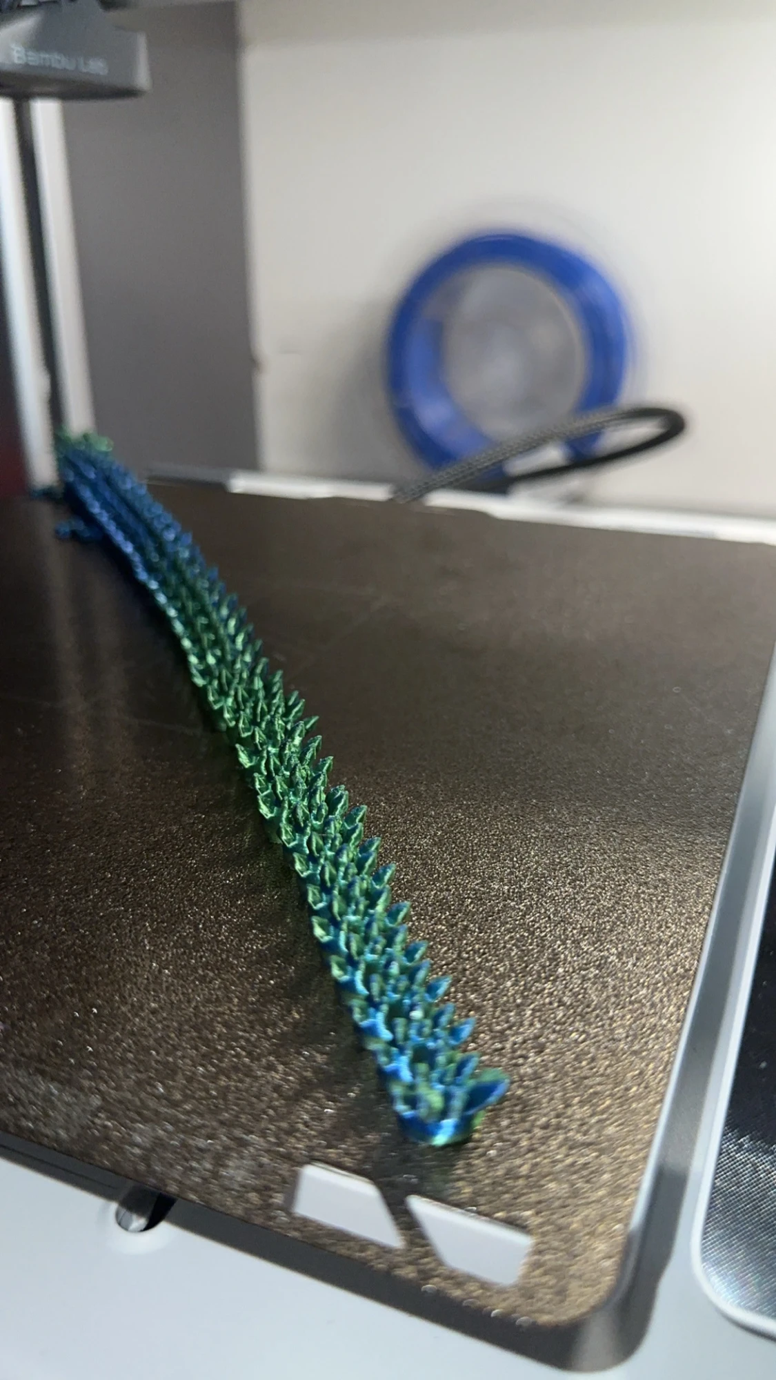 Grönblå drake 3D-printad - 4