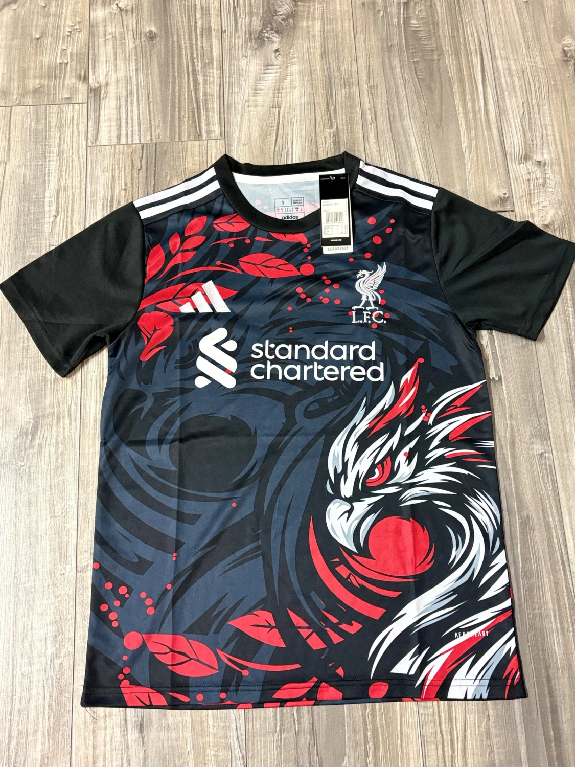 Liverpool x Adidas svart fotbollströja S - 1