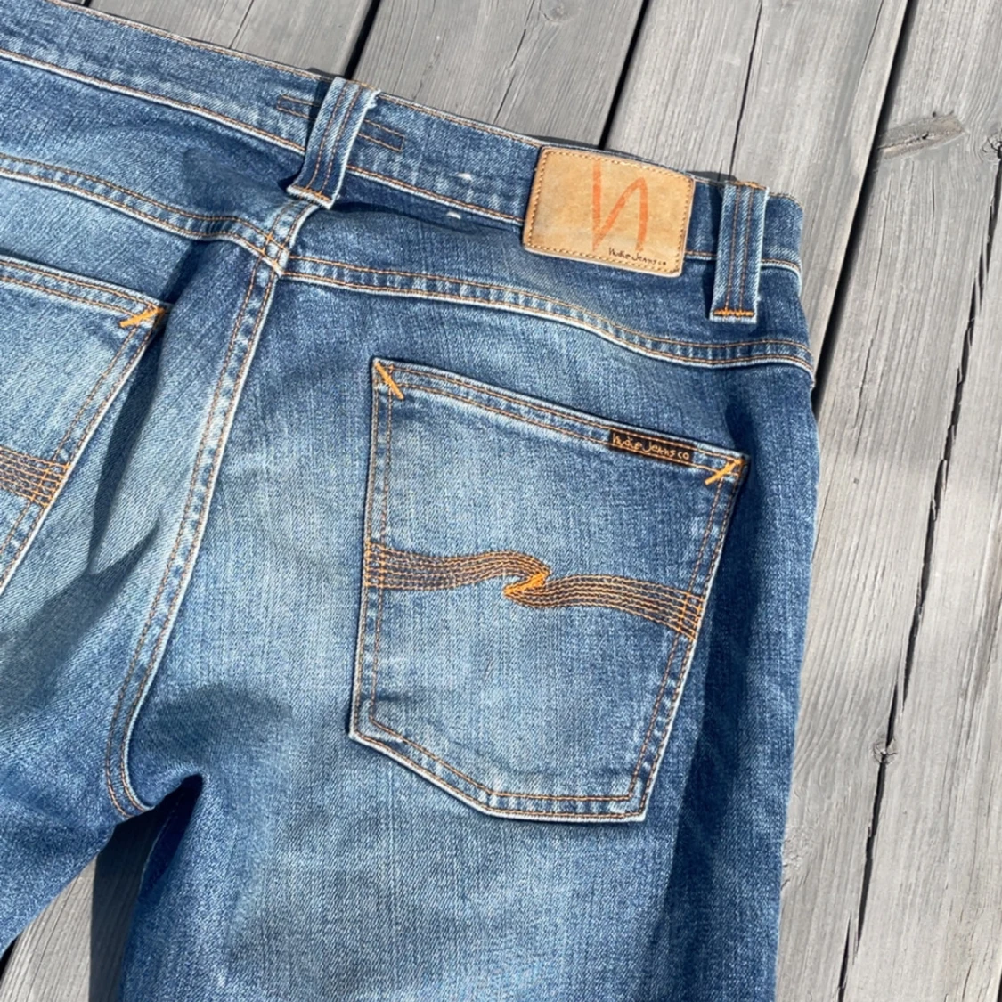 Blåa Nudie Grim Tim Jeans - 3