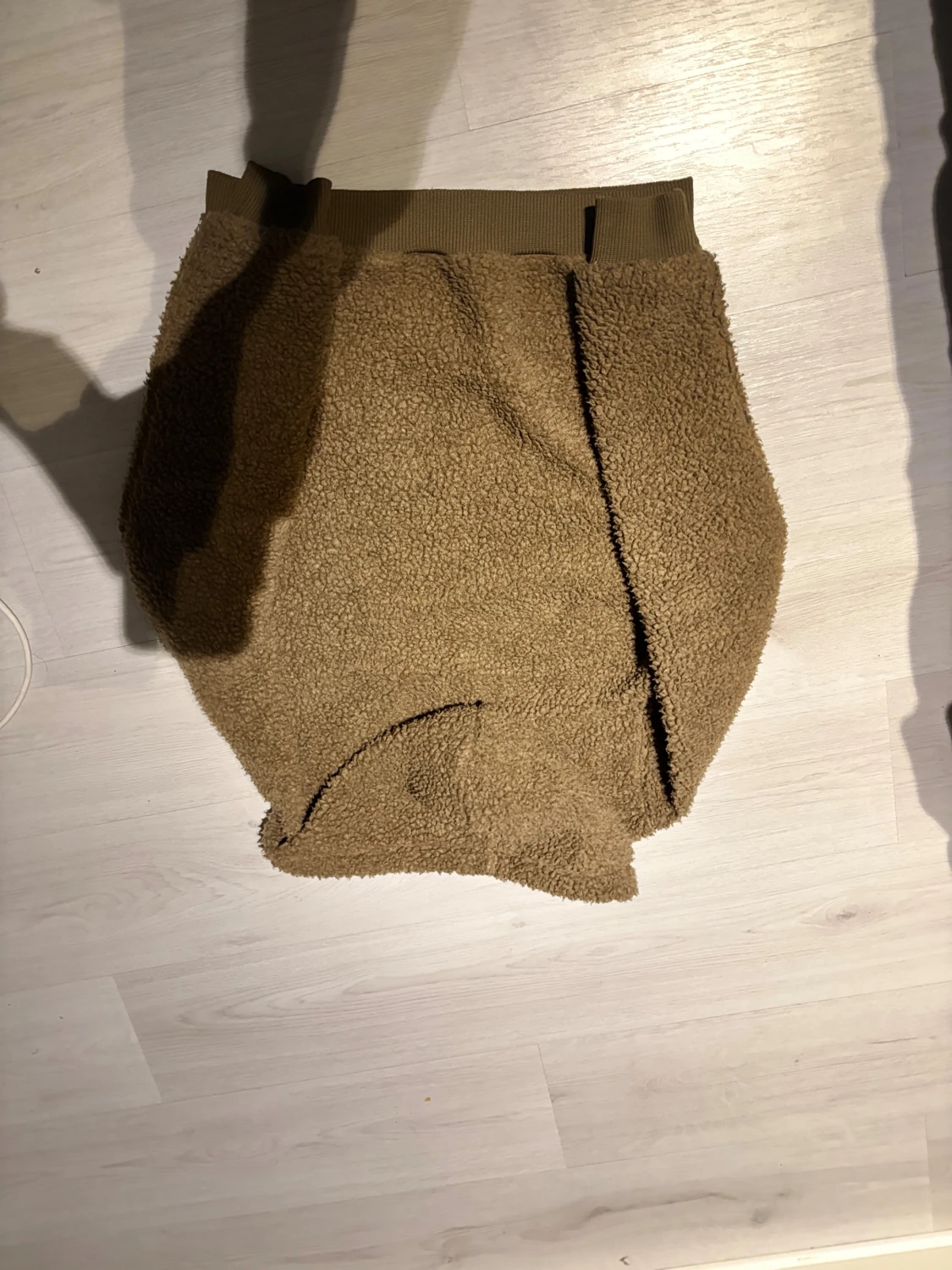 Brun/mörkgrön  teddyjacka med huva från Solid - 1