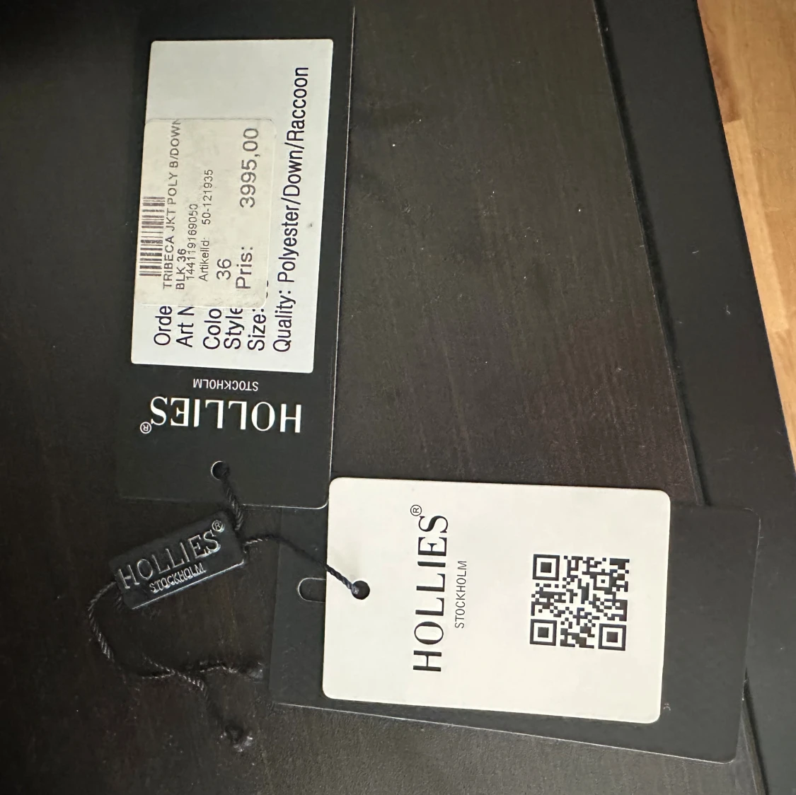 Svart pufferjacka Hollies med äktapäls - 4