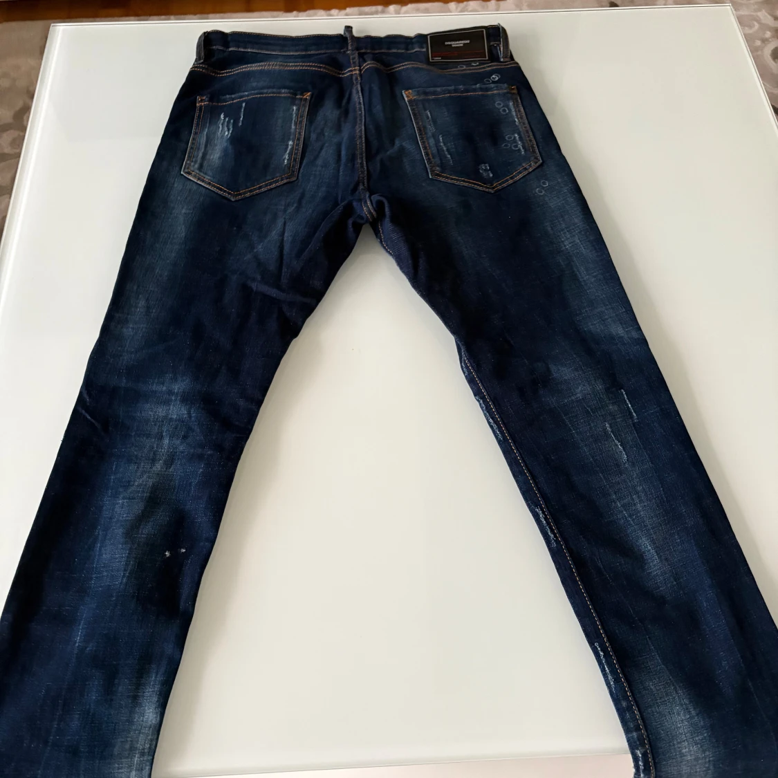 Dsquared2 blå jeans med slitningar - 1