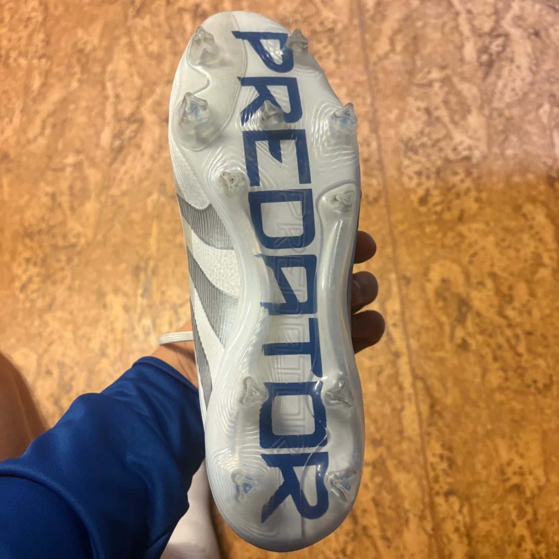 Adidas Predator fotbollsskor vita/blå - 1