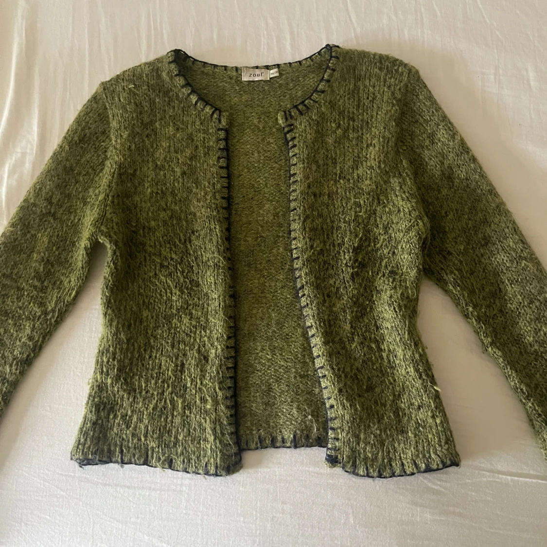 Grön stickad mohair kofta från Zoul - 2