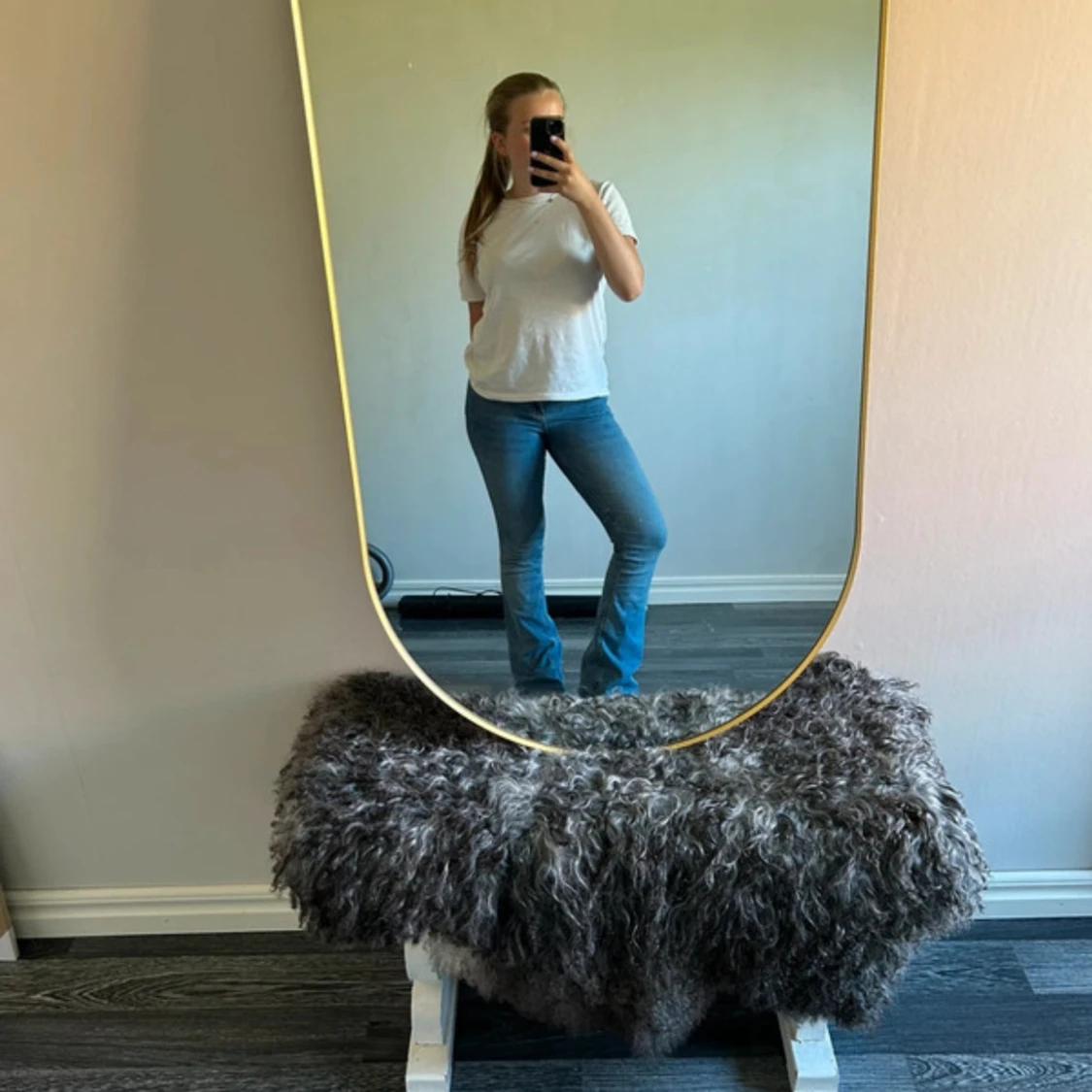 Blå bootcut jeans med normal passform