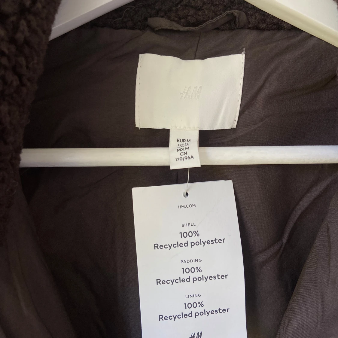 Brun teddyjacka från H&M, storlek M - 1