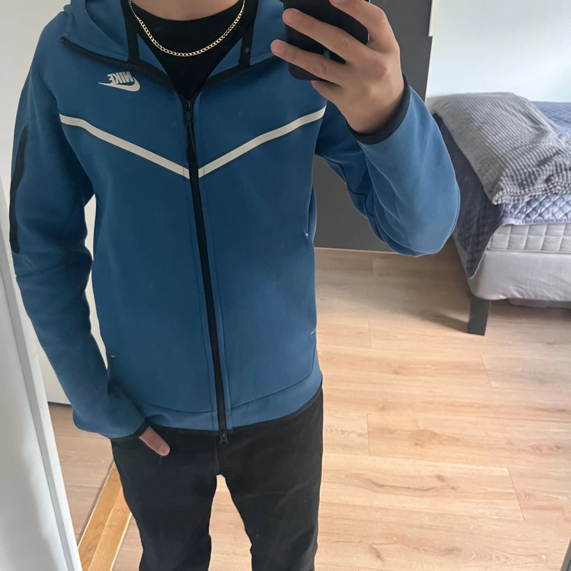 Blå Nike tech med dragkedja XS - 3