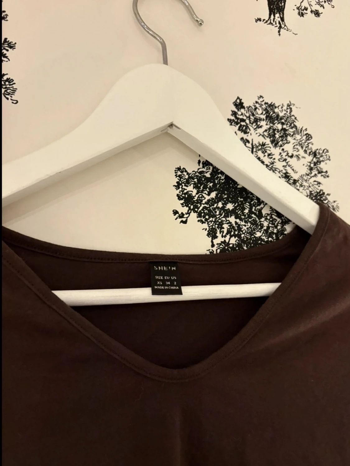 Brun croppad långärmad topp Shein - 2