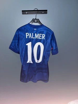 Chelsea matchtröja Palmer - Säljer en Chelsea matchtröja från Nike i storlek S med Palmer och nummer 10 på ryggen. Tröjan är blå med vita och röda detaljer. Köpt på Chelsea shopen online så den är äkta. Fick betala 1200 kr. Köpte i somras men tröttnat så säljer den för 599 kr. Säljer den för lite underpris. 