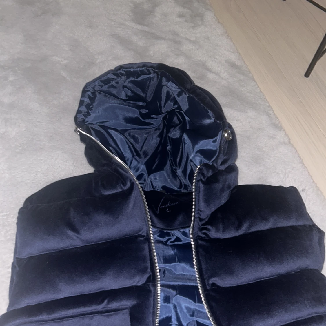 blå mocka väst - 1