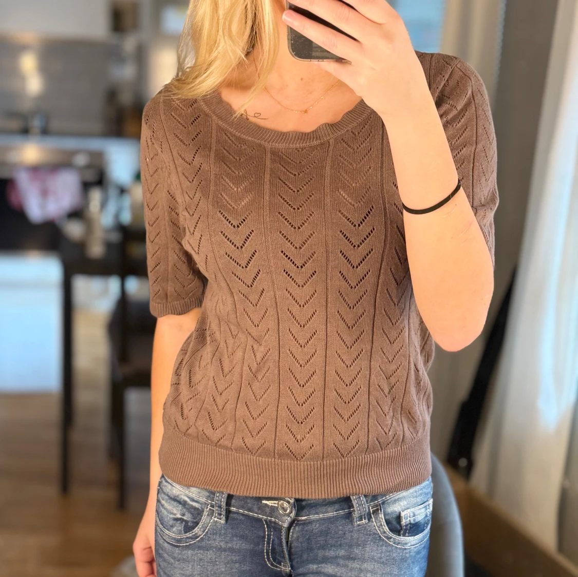 Brun stickad tröja från VILA