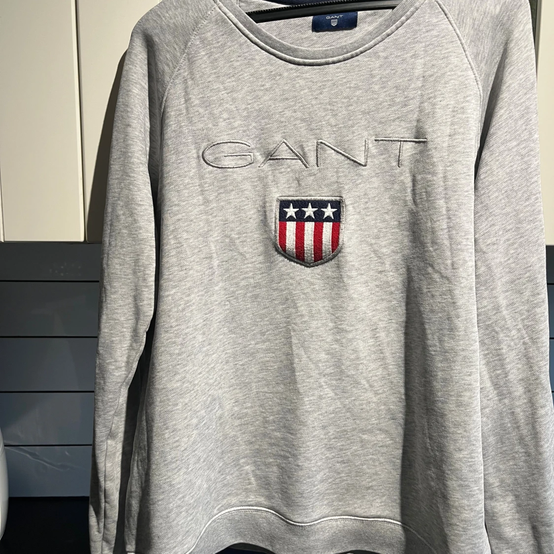 Grå sweatshirt från GANT med logga