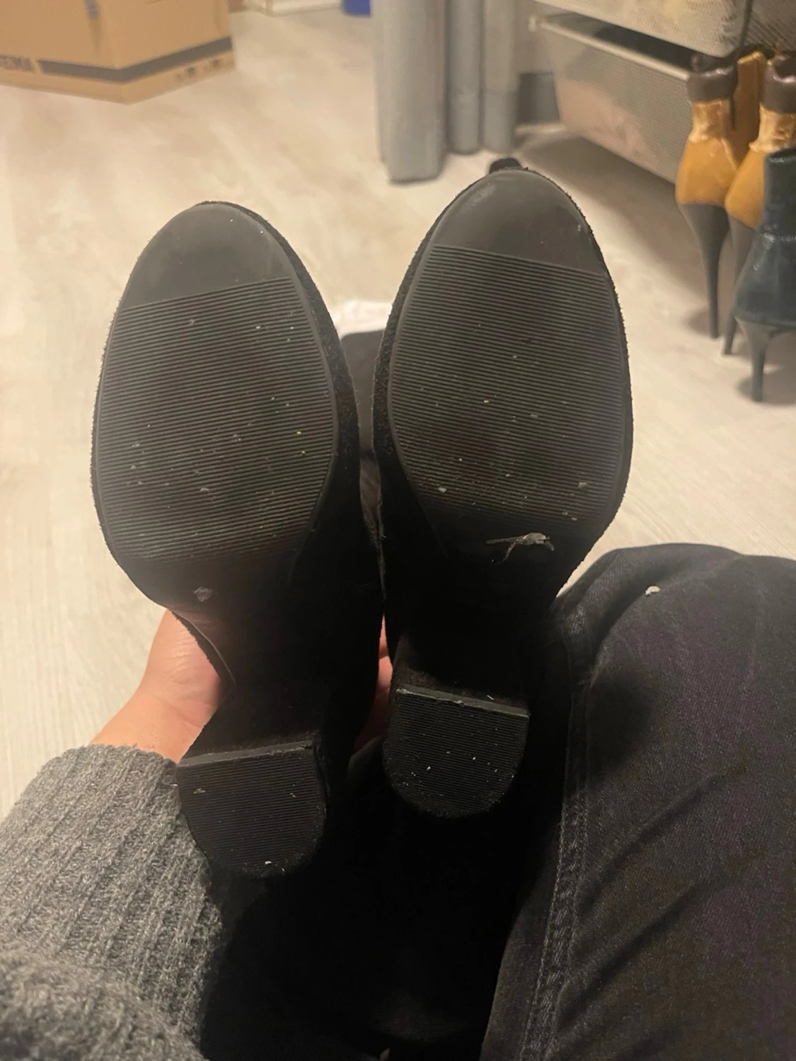 Svarta overknee boots med klack - 4