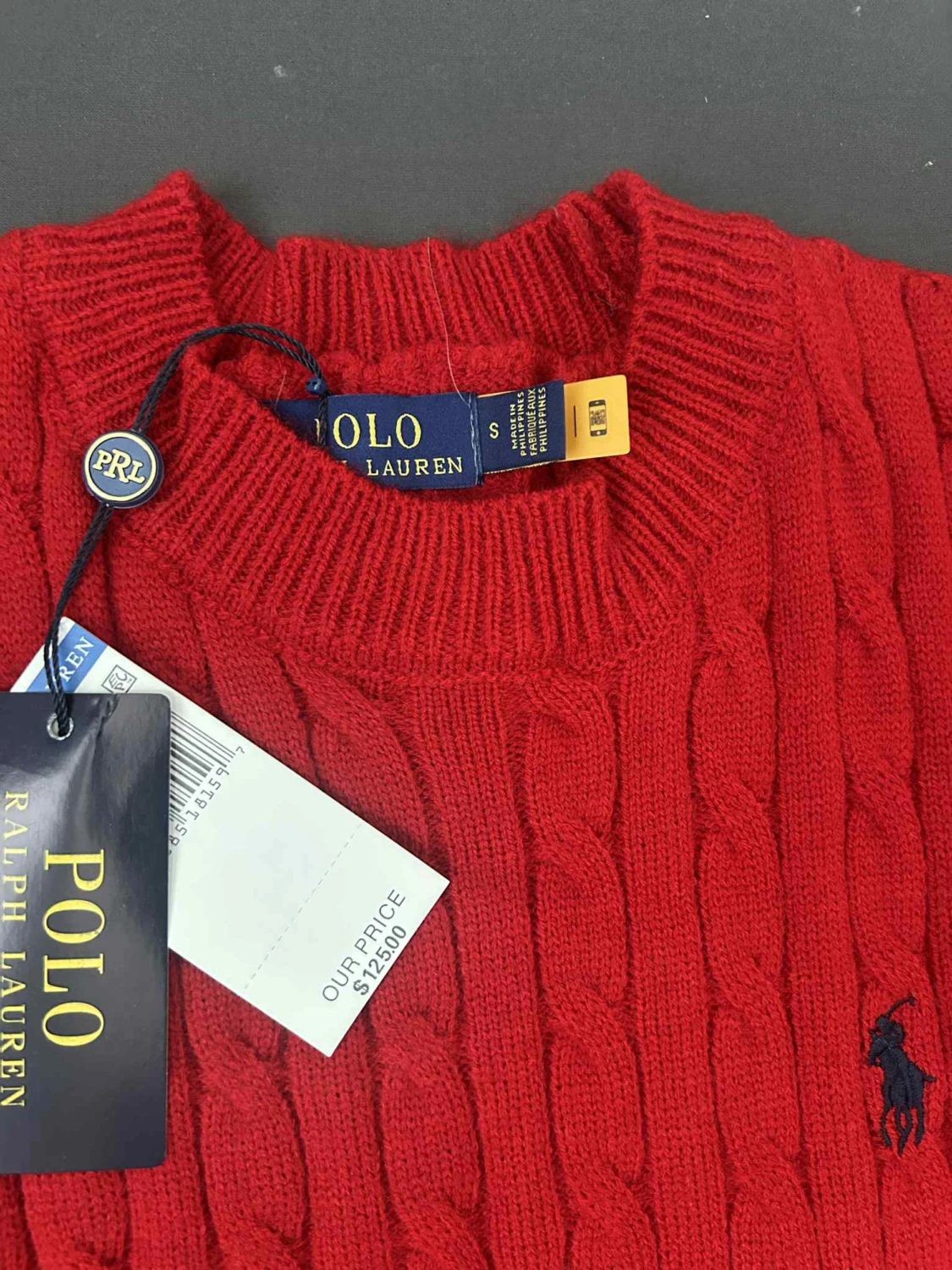 Röd stickad tröja Polo Ralph Lauren - 1